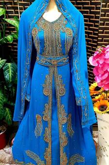 Moroccan Kaftan Abaya Maxi Hand Zari Islamic Floor Length Dress