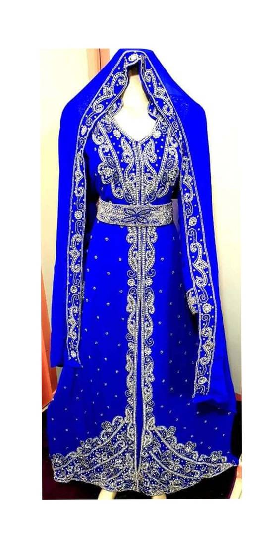 Moroccan Kaftan Islamic Full Sleeve Wedding Gown Dress Takshita Var Very Fancy Gown