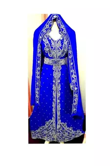 Moroccan Kaftan Islamic Full Sleeve Wedding Gown Dress Takshita Var Very Fancy Gown