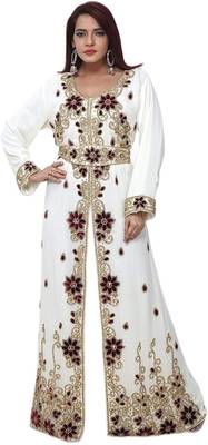 Moroccan Kaftan Abaya Maxi Hand Zari Islamic Floor Length Dress 1