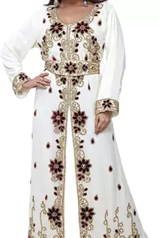 Moroccan Kaftan Abaya Maxi Hand Zari Islamic Floor Length Dress