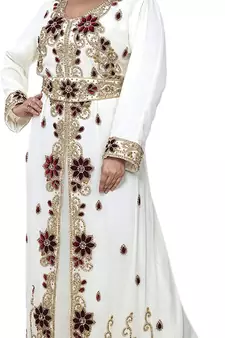 Moroccan Kaftan Abaya Maxi Hand Zari Islamic Floor Length Dress