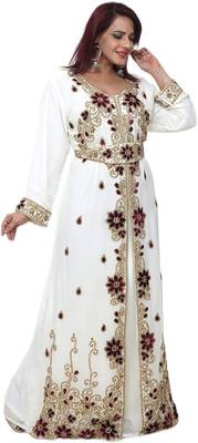 Moroccan Kaftan Abaya Maxi Hand Zari Islamic Floor Length Dress 4