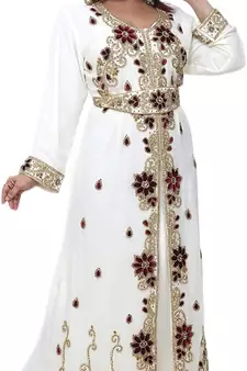 Moroccan Kaftan Abaya Maxi Hand Zari Islamic Floor Length Dress