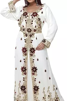 Moroccan Kaftan Abaya Maxi Hand Zari Islamic Floor Length Dress