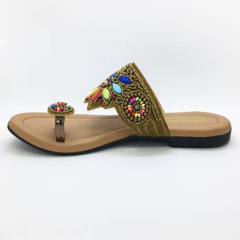 beige synthetic sandals flats women footwear 3