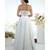 White Tulle Ruched 3D Floral Hand Embroidered Top With Skirt