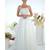 White Tulle Ruched 3D Floral Hand Embroidered Top With Skirt