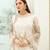 White Georgette Straight Embroidered Women Round Neck kurta Pant Dupatta 