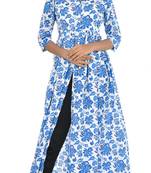Blue Saganeri Hand Block Print Pure Cotton Kurti 