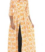 Yellow Handblock Print Pure Cotton Kurti