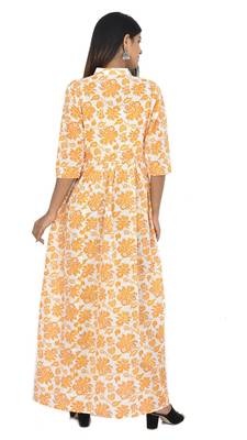 Yellow Handblock Print Pure Cotton Kurti 5