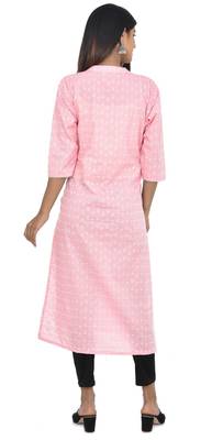 Pink Embroidered Pure Cotton Jaipuri Kurti 2