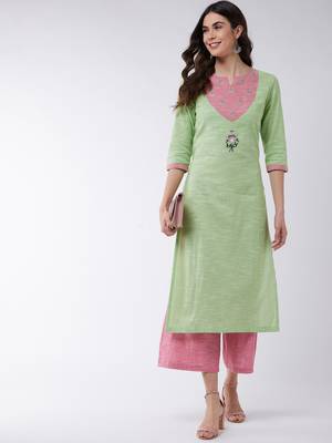 Green printed cotton kurtis 1