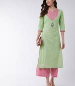Green printed cotton kurtis