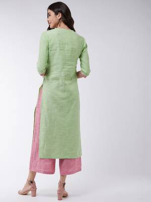 Green printed cotton kurtis 3