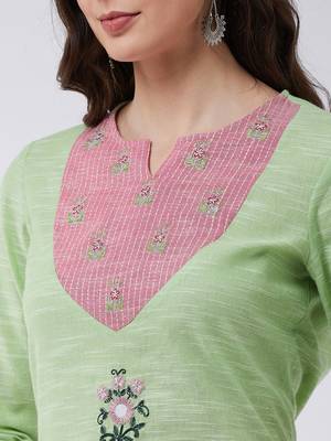 Green printed cotton kurtis 4