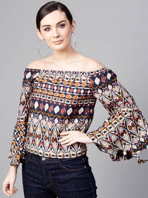 Multicolor printed polyester kurtis 1