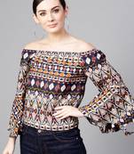 Multicolor printed polyester kurtis