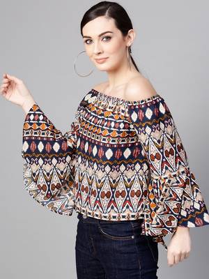 Multicolor printed polyester kurtis 2