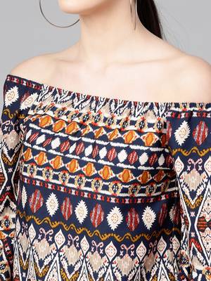 Multicolor printed polyester kurtis 4