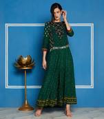 Green printed rayon kurtis