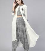 White printed rayon kurtis