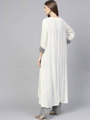 White printed rayon kurtis 3