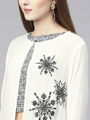 White printed rayon kurtis 4