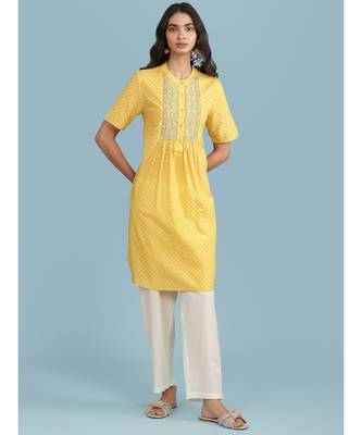 Band Collar Embroidered Palcket Short Sleeve Kurta With Pant 1