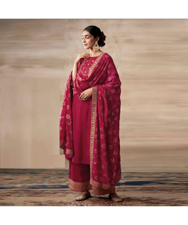 Materials Chinon butti with  Embroidery Dress