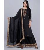 rayon embroidered ethnic kurti plazo with dupatta