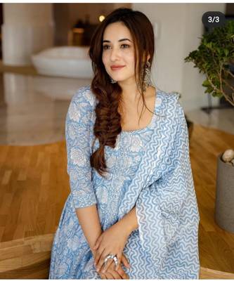 cotton BLOCK print ethnic kurti plazo with dupatta 3