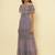 Light Purple Floral Off Shoulder Maxi Dress