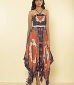 Halter Neck Printed Long Dress