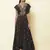 V Neckruffled Sleeves Printed Long Dress