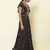 V Neckruffled Sleeves Printed Long Dress