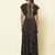 V Neckruffled Sleeves Printed Long Dress
