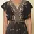 V Neckruffled Sleeves Printed Long Dress