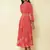 Band Collar 3/4Th Sleeves Printed Long Dress