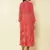 Band Collar 3/4Th Sleeves Printed Long Dress