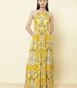 Halter Neck Printed Long Dress