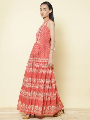 Halter Neck Printed Long Dress 2