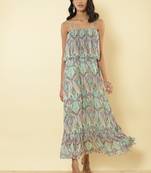 Printed Strappy Long Dress