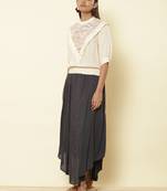 Band Collar Half Sleeves Solid Short Top