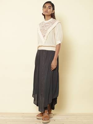 Band Collar Half Sleeves Solid Short Top 7