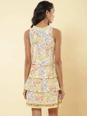 Round Neck Sleeveless Printed Short Dress 5