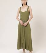 Strappy Solid Long Dress