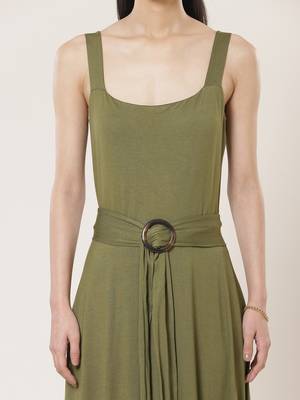 Strappy Solid Long Dress 4