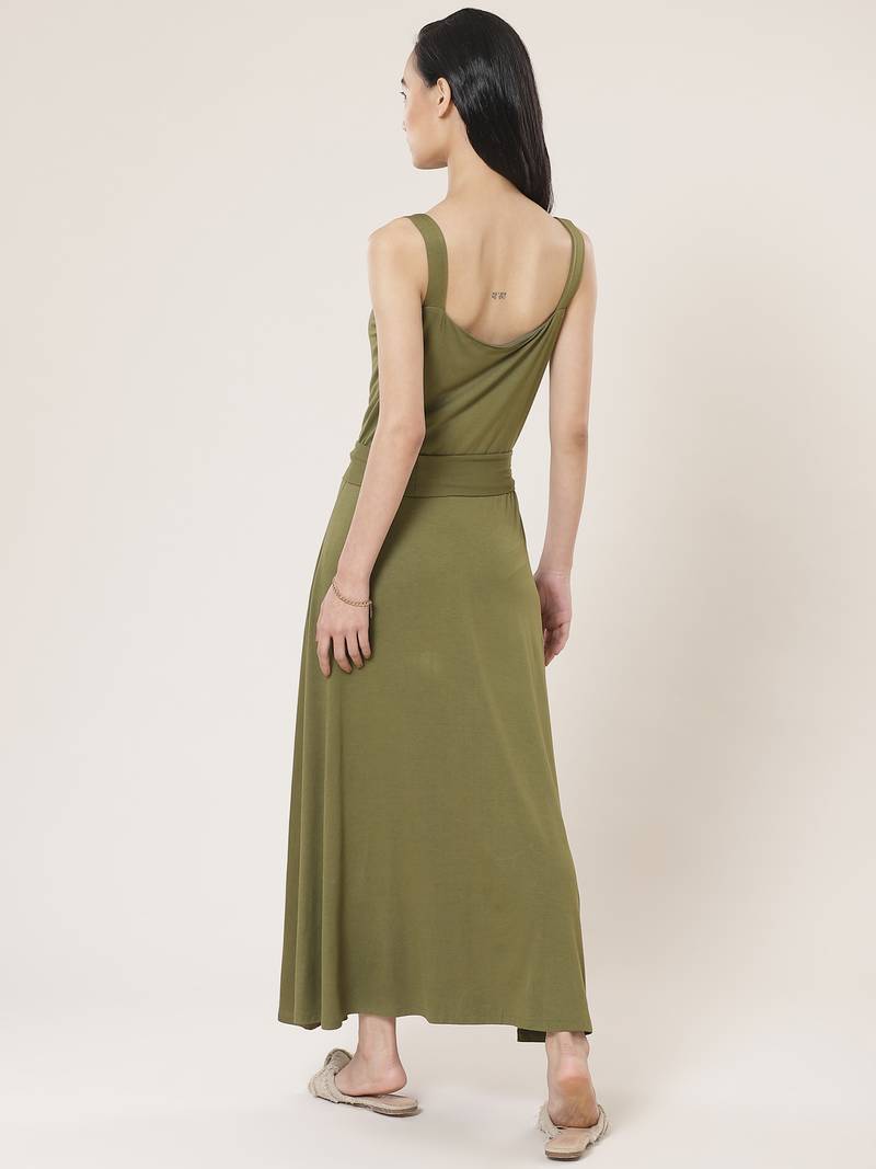 Strappy Solid Long Dress